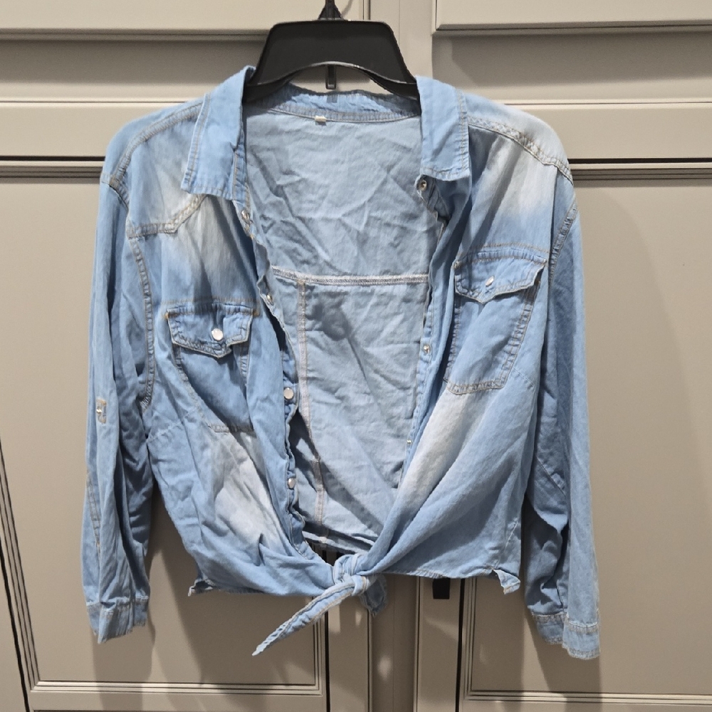 Casual Light Blue Button Down Shirt